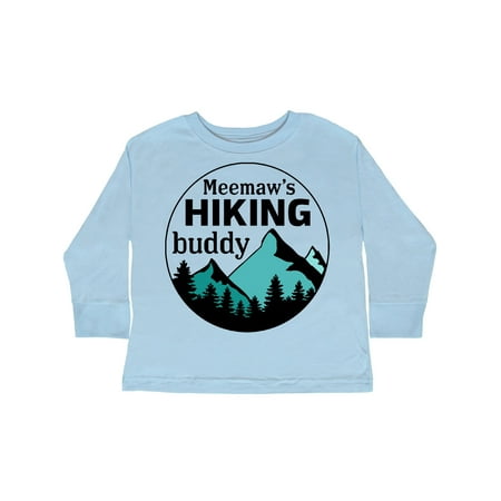 

Inktastic Meemaw s Hiking Buddy with Mountains and Trees Gift Toddler Boy or Toddler Girl Long Sleeve T-Shirt