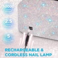 thumbnail image 5 of Aedavey Lámpara de uñas UV inalámbrica, luz UV recargable para uñas de gel, lámpara de uñas LED con 4 modos de temporizador, luz UV de uñas de gel para decorar con diamantes de imitación brillantes (b, 5 of 5