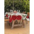 thumbnail image 2 of Outdoor Tablecloth with Umbrella Hole and Zipper, Red Roses Valentine's Day Rectangle Table Cloth 52x70 Inch Waterproof Tablecloth, Romantic Spring Floral Rustic Picnic Table Cover for Patio Camping, 2 of 7