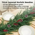 thumbnail image 4 of Berry Decorated Christmas Garland, 6FT Artificial Norfolk Pine Greenery with Red Berries for Festive Mantle & Stair Railing, 4 of 8