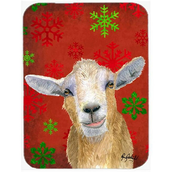 Carolines Treasures  Red Snowflakes Goat Christmas Mouse Pad- Hot Pad or Trivet