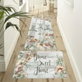 thumbnail image 4 of Home Sweet Home Floral Farmhouse Kitchen Rugs Set 2 Piece Colorful Fall Flowers Seasonal Decorative Rug for Kitchen Low-Profile Floor Mats Decorations for Home Kitchen 17x48+17x30 Inches, 4 of 6