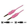 Ka-Bling - Audio cable - mini-phone stereo 3.5 mm male to mini-phone stereo 3.5 mm male - 6.6 ft - triple shielded - pink - for Apple iPhone/iPod