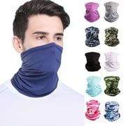 2PCS Neck Gaiter Face Cover UV Protection Balaclava Scarf Sunscreen Breathable Bandana for Men Women