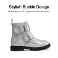 thumbnail image 2 of Botas DREAM PAIRS para Niñas Combat con Brillo Plata Talla 5, 2 of 5