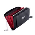 thumbnail image 1 of Cartera para tarjetas de visita de piel auténtica con estampado de fibra de carbono y cremallera japonesa, monedero para tarjetas de visita para hombre, RFID, 1 of 5