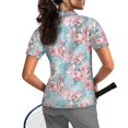 thumbnail image 2 of Whosucclay Quick Dry Women Short Sleeve Golf Shirts, Cherry Blossom Polyester Moisture Wicking Lightweight Golf Polo Tops for Outdoor Activities Size Large, 2 of 10