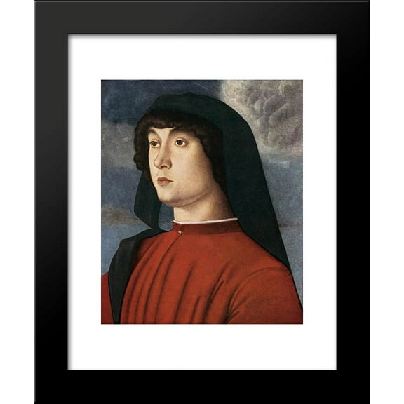 Portrait of a Young Man in Red 20x24 Framed Art Print by Bellini, Giovanni