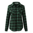thumbnail image 5 of DondPO Long Sleeve Shirts Dress Shirts for Women Plaid Shirts For Women Long Sleeve Button Down Christmas Fall Jacket Womens Tops Flannel Shirt Green S, 5 of 6
