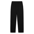thumbnail image 7 of Hurxie Capris Pants for Women Cotton Linen Sweatpants Casual Summer Straight Wide Leg Loose Drawstring Elastic Trouser Black,S, 7 of 7