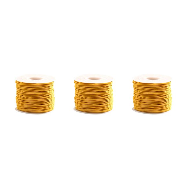 Maoww 0.8mm Polyester Beading String DIY Craft Knotting Cord For Bracelet Cored Elastic Rope DIY Accessories yellow 3Set