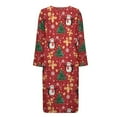 thumbnail image 5 of Xoenoiee Christmas Penguin Cookies Tree Candy Snowflake Print Women Zip Up Robe Long Sleeve Housecoat Xmas Soft Zipper Front Nightgown Loungewear Nightdress with Pockets, Size L, 5 of 7