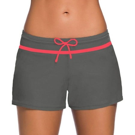 GZWYHT Bathing Suit for Women Swim Trunks High Women Bottoms Swim Bikini Waist Shorts Briefs Ruched Bottom Beach Swimwears Tankinis Set Womens Swimsuits Women Beach Fashion Grey S