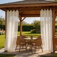 thumbnail image 5 of Sheer Voile Curtains Long Transparent Drapes Double Rod Pocket Gauze Curtains for Living Room Bedroom Sliding Glass Door, 5 of 6