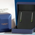 thumbnail image 5 of Gem Stone King 14K Yellow Gold Tourmaline Green Mystic Topaz and Lab Grown Diamond Dangle Earrings for Women | 1.96 Cttw | Gemstone November Birthstone | Oval 7X5MM, 5 of 6