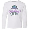 thumbnail image 3 of Inktastic Birthday Queen with Pink and Purple Tiara Long Sleeve Youth T-Shirt, 3 of 5