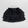 thumbnail image 6 of Girls Tiered Tulle Skirts Princess Bow Ruffle Layered Mesh Tutu Party Dance Skirt Toddler Cute Clothing Black, 4-5Y, 6 of 6