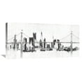 thumbnail image 1 of Global Gallery Avery Tillmon 'Bridge and Skyline Silver' Canvas Wall Art, 1 of 4