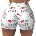 thumbnail image 2 of Fotbe I Love My Dad Shorts Sin Costuras – Shorts Deportivos de Cintura Alta para Mujer, Elásticos para Gimnasio, Yoga, Running o Ciclismo-Small, 2 of 8