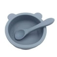 thumbnail image 1 of Graflsoa Portable Silicone Suction Bowl for Babies with Spoon - Light Blue, Durable & Travel-Friendly Kids Tableware, 1 of 6