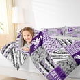 thumbnail image 5 of Homewish Cartoon Motorcycle Lover Bedding Comforter Set, Grey Purple Buffalo Patchwork Twin Comforter Sets, Teens Kids Boys Girls Reversible Bedding Set, Luxury Bedroom Decor, 2 Pieces, 5 of 9