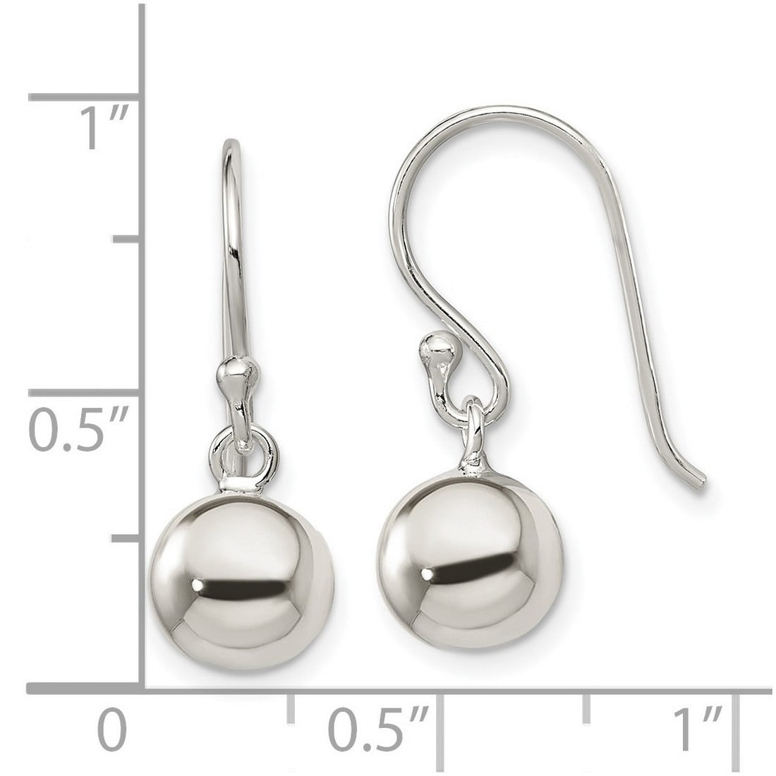 925 Sterling Silver Hollow Polished Shepherd hook Earrings 19x9mm Wide Stud Earring for Women