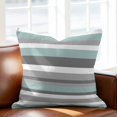 thumbnail image 2 of Blue-Gray Stripes Throw Pillow Cover Cotton Linen Cushion Cover Throw Pillow Case with Invisible Zipper for Couch Sofa Bed Chair Car 26x26 Inch, 2 of 9