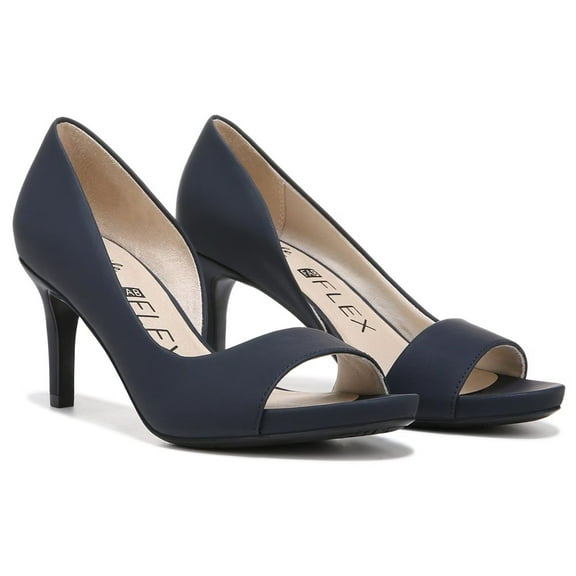 LifeStride Women's Mantra Open Toe Pump Navy 7.5W
