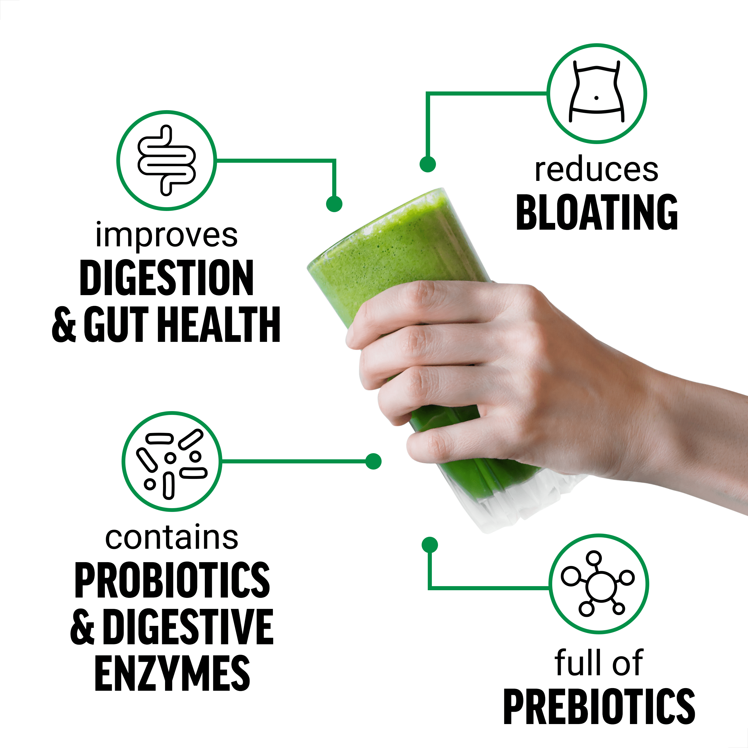 Force Factor Smarter Greens Superfoods Digestion Powder, Greens Powder with Probiotics & Enzymes to Support Digestion & Gut Health, 30 Servings