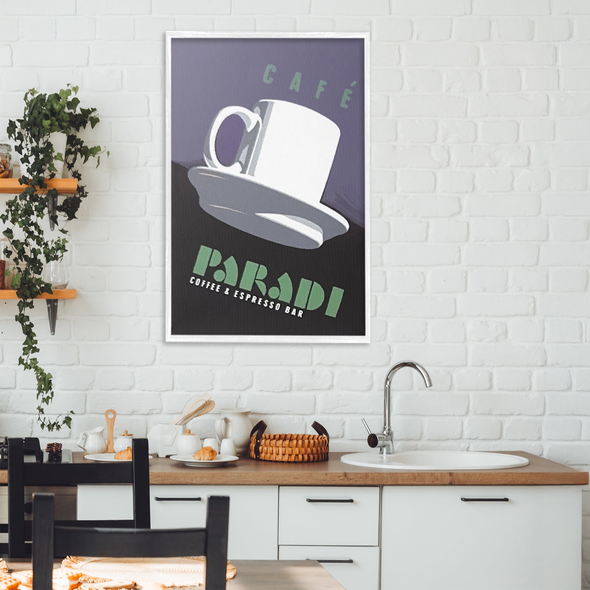 Stupell Industries Paradi Coffee & Espresso White Framed Giclee Art, design by Jadei Graphics