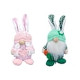 thumbnail image 2 of CuiLiyq Easter Gnomes Decorations, 2 Pcs Plush Easter Bunny Handmade Swedish Tomte Elf Stuffed Doll Rabbit Gifts, Cute Easter Faceless Dwarf Bunny Household Ornaments, Home Decor (Green, Pink), 2 of 7