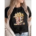 thumbnail image 1 of Popcorn Bucket Striped Pattern Lightweight Restaurant Wear Unisex T-Shirt D643, up to Size 5XL, 1 of 4