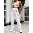 thumbnail image 5 of Women High Waist Cargo Pants with Pockets Loose Casual Hip-Pop Sweatpants, 5 of 7