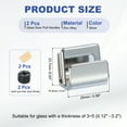 thumbnail image 2 of Uxcell Glass Door Pull Handle, Stainless Steel No Drilling Door Clips Pulls Handles Knob with Screw 2 Silver, 2 of 7