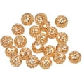 thumbnail image 1 of 30 cuentas espaciadoras de metal chapadas en oro de 18 quilates para bisutería y otras manualidades (forma hueca de 8 x 3 mm)., 1 of 9
