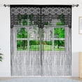 thumbnail image 6 of Triani String Door Privacy Lace Curtain for Doorways Macrame Lace Boho Hallway Closet Fly Screen Room Divider Doorway Windows Door Covers Decorative(100×200cm,Black), 6 of 7