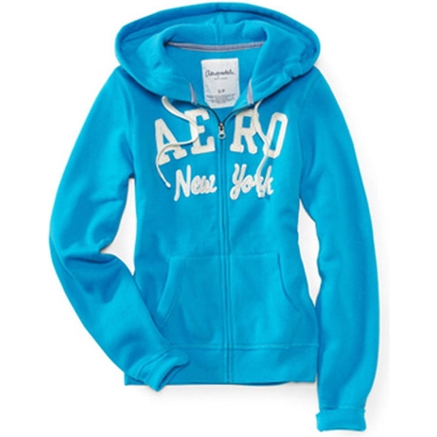 Sudadera con capucha Aeropostale Aero Ny Cremallera completa Azul Mediano
