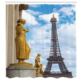 thumbnail image 2 of Ambesonne Paris Shower Curtain, Antique Sculptures Eiffel, 69"Wx70"L, Blue and Yellow, 2 of 4