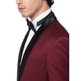 thumbnail image 4 of Adam Baker Men's Slim Fit One Button Satin Shawl Collar Tuxedo Suit Set - Colors, 4 of 5