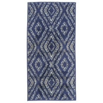 Furnish My Place Geometric Diamond Rug - 3 ft. 6 in. x 5 ft. 6 in., Navy, Floor Rug with Patterned Design, Jute Backing