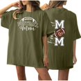 thumbnail image 1 of Tops Cortos para las Mujeres, Doble Cara Impreso Cuello Redondo Gota Hombro Camiseta, Top Estirable Casual, 1 of 5