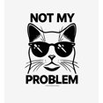 thumbnail image 2 of Not My Problem Cat with Sunglasses Adult White Long Sleeve Hoodie-Medium, 2 of 3