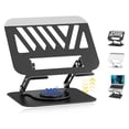 thumbnail image 1 of Soporte para Laptop Acero Carbono, Base para Laptop Portátil Plegable Antideslizante y Estable, Soporte para Tablet Base Giratoria de 360° y Altura Ajustable, Porta Laptop para PC/Tabletas, 1 of 4
