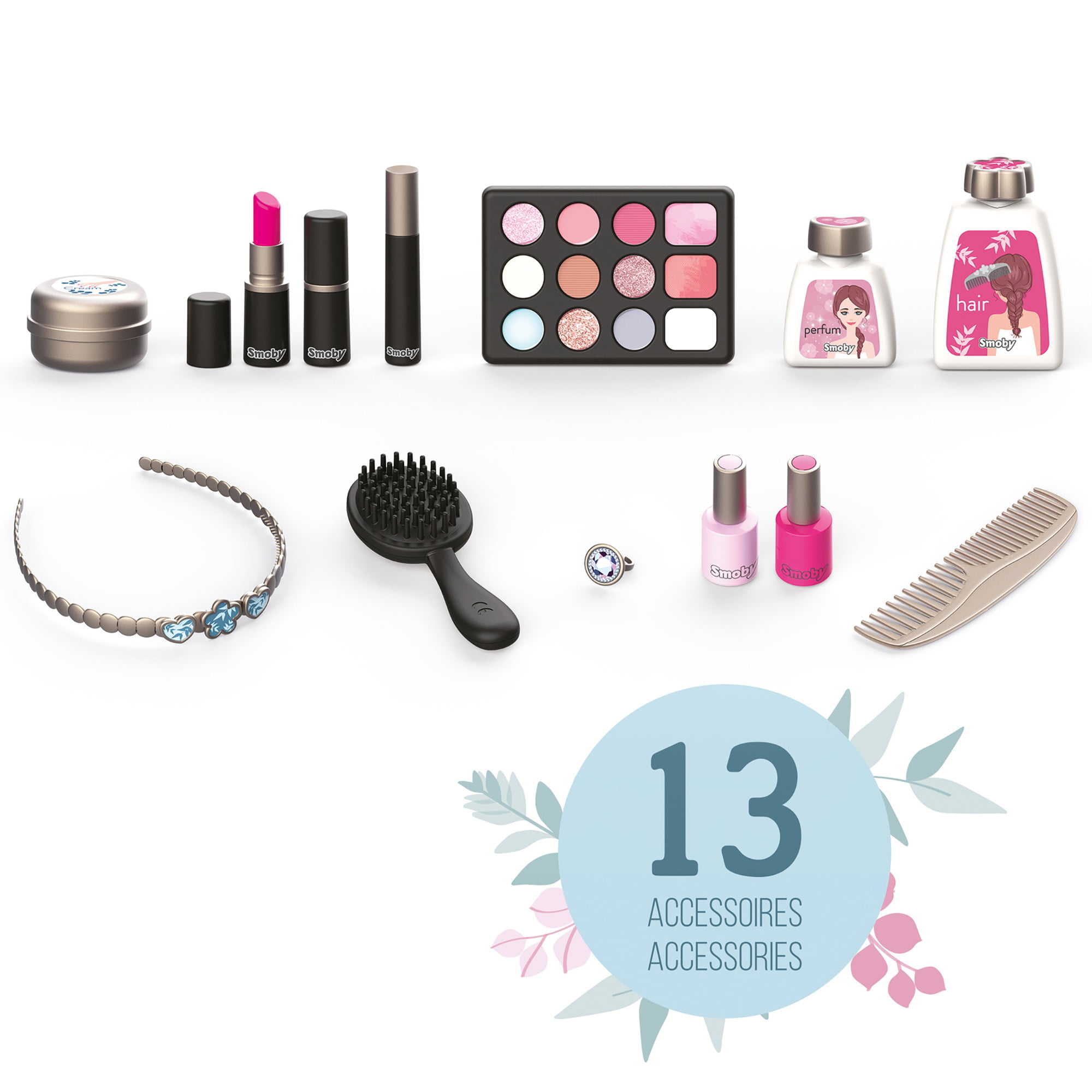 My Beauty Vanity: Carry Case - 13 Accessory Portable Case, Kids Role Play,  Smoby, Ages 3+