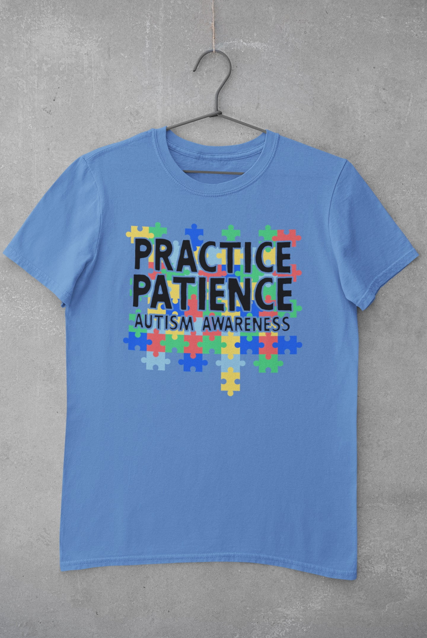 Old Glory Mens Autism Awareness Practice Patience Short Sleeve Graphic T Shirt