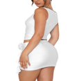 thumbnail image 3 of MesaSe Women‘s Solid Color Tank Tops  Sleeveless Square Neck 3D Rosette Ruched Crop Tops  for Club Party, 3 of 4