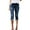 Blue, variant on Womens Summer Pants Casual Fashion Perforated Elastic Denim Capris Trousers for Women 2024