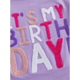 thumbnail image 4 of Toddler Girl Birthday Outfit Letter Embroidery Short Sleeve Crew Neck Tops with Colorful Tulle Skirt 2 Pcs Set, 4 of 5