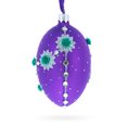 thumbnail image 3 of Milan Designer Intricate Jeweled Flower Necklace Glass Egg Christmas Ornament 4 Inches, 3 of 5