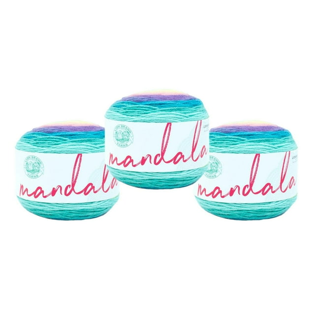 Lion Brand Yarn Mandala Multicolor Light DK Acrylic 3 Pack Yarn